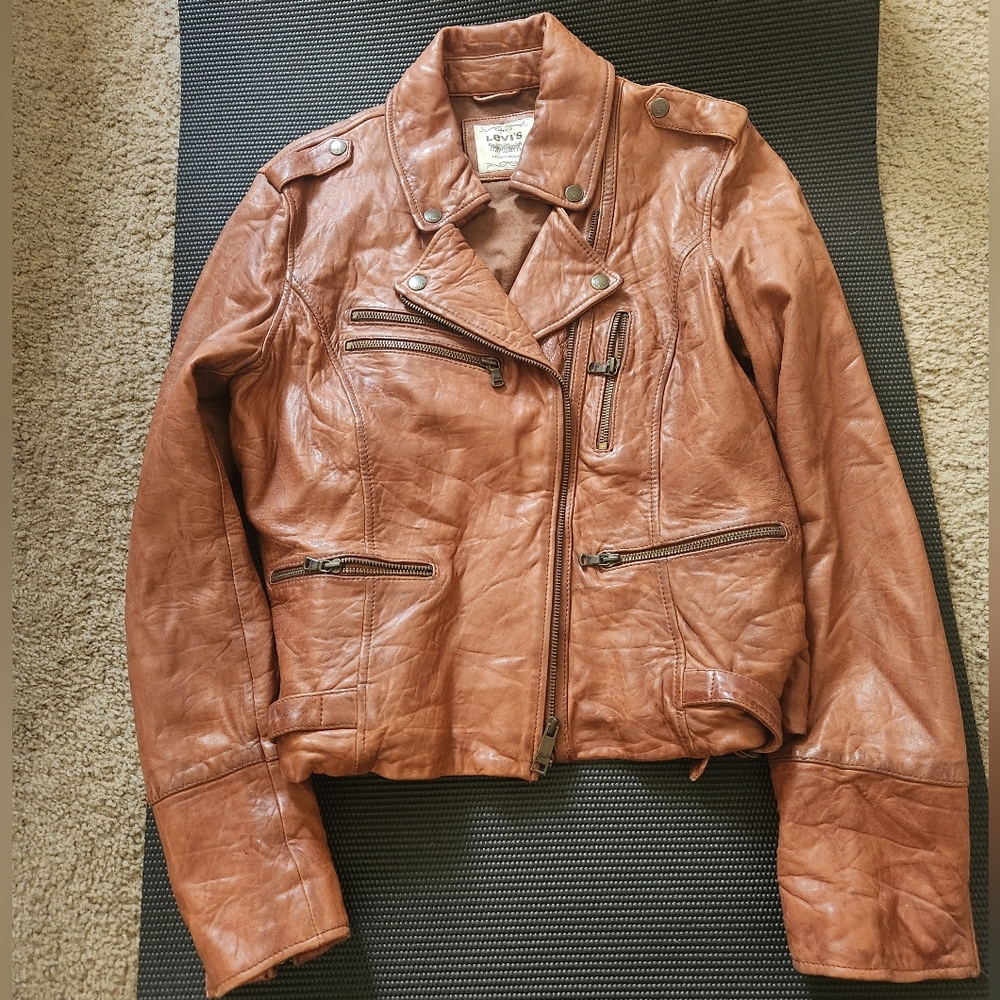 Levi's Brown Leather Motorcycle Jacket